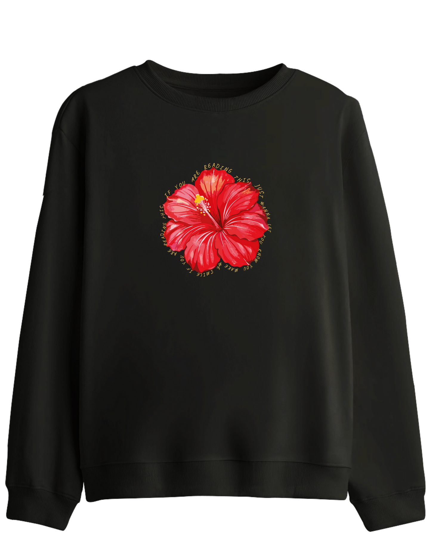 Garden Whisper Baskılı Bisiklet Yaka Sweatshirt