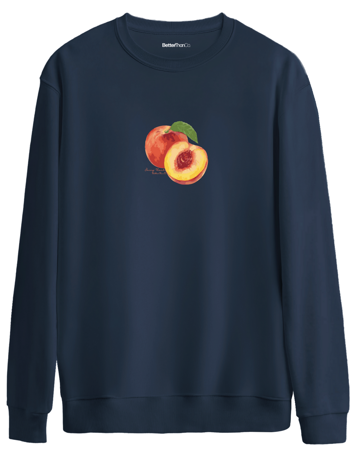 Peach Baskılı Bisiklet Yaka Oversize Sweatshirt