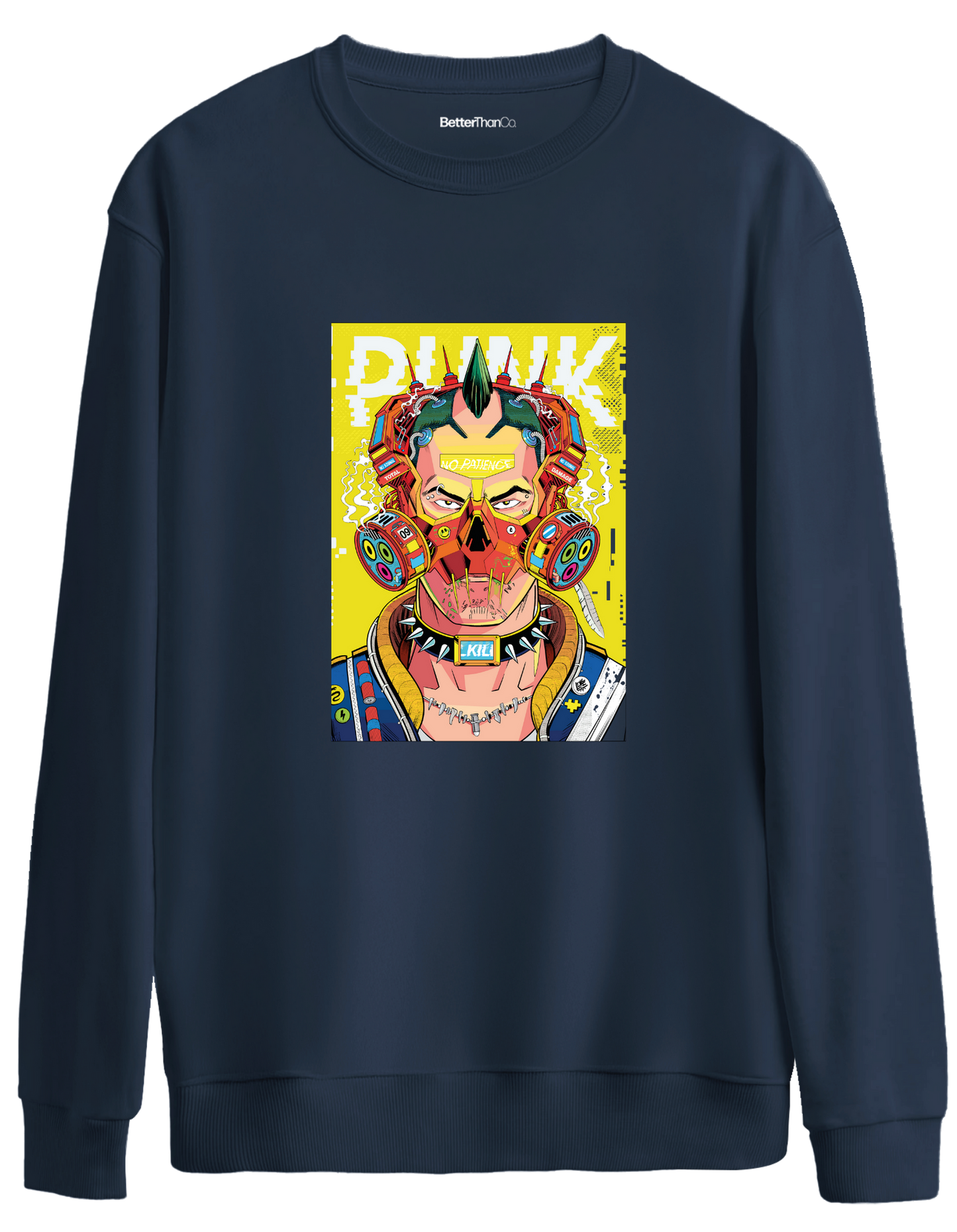 No Patience Baskılı Bisiklet Yaka Oversize Sweatshirt