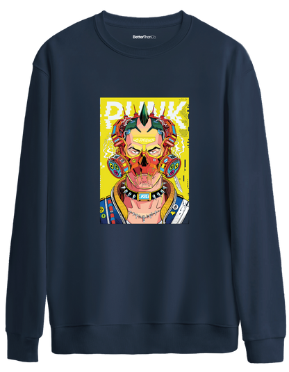 No Patience Baskılı Bisiklet Yaka Oversize Sweatshirt