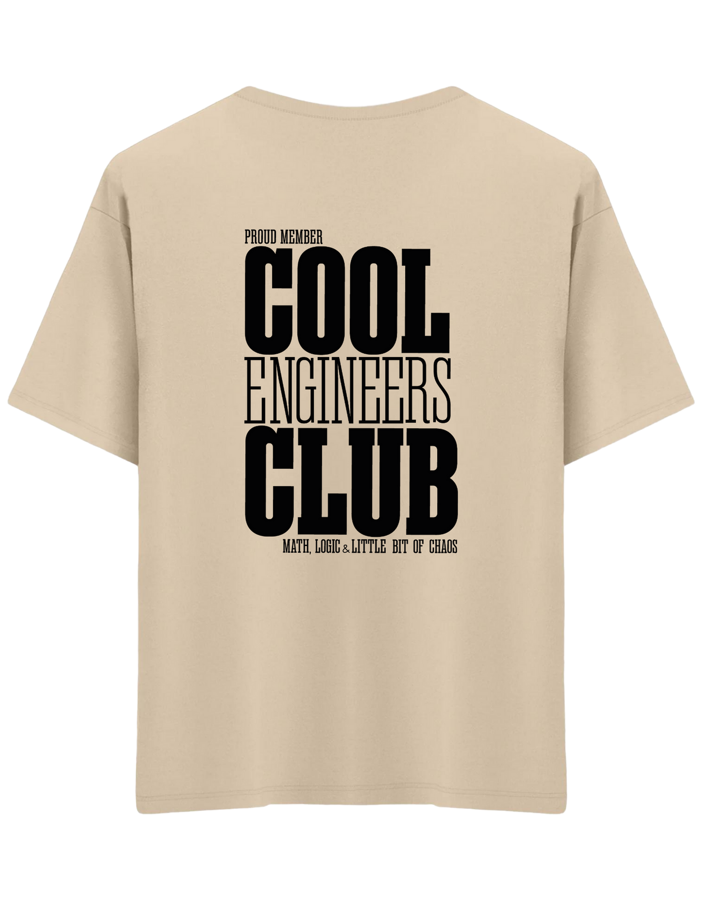 Cool Engineers Club Baskılı Bisiklet Yaka Oversize T-shirt