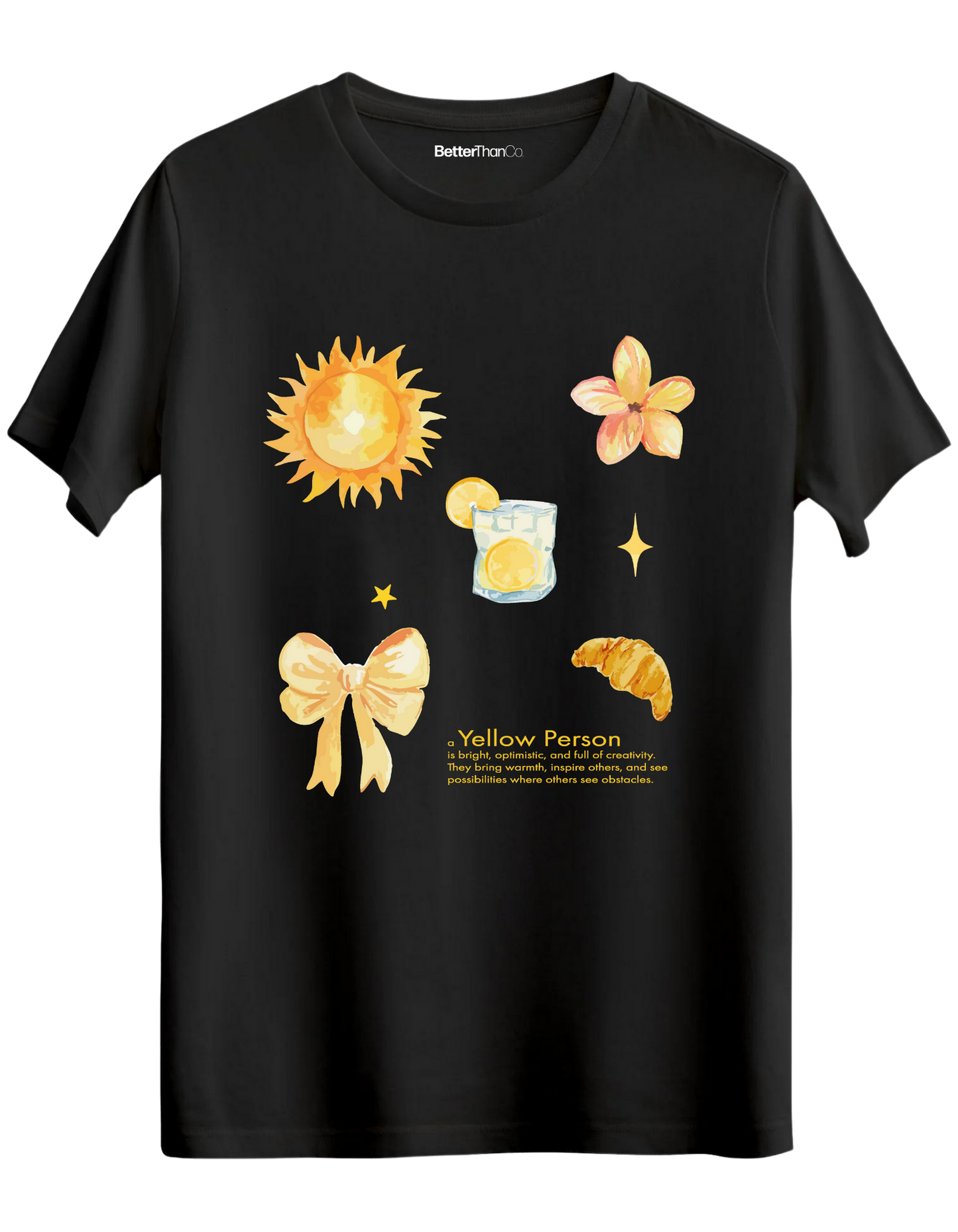 Yellow Person Baskılı Bisiklet Yaka Regular T-shirt