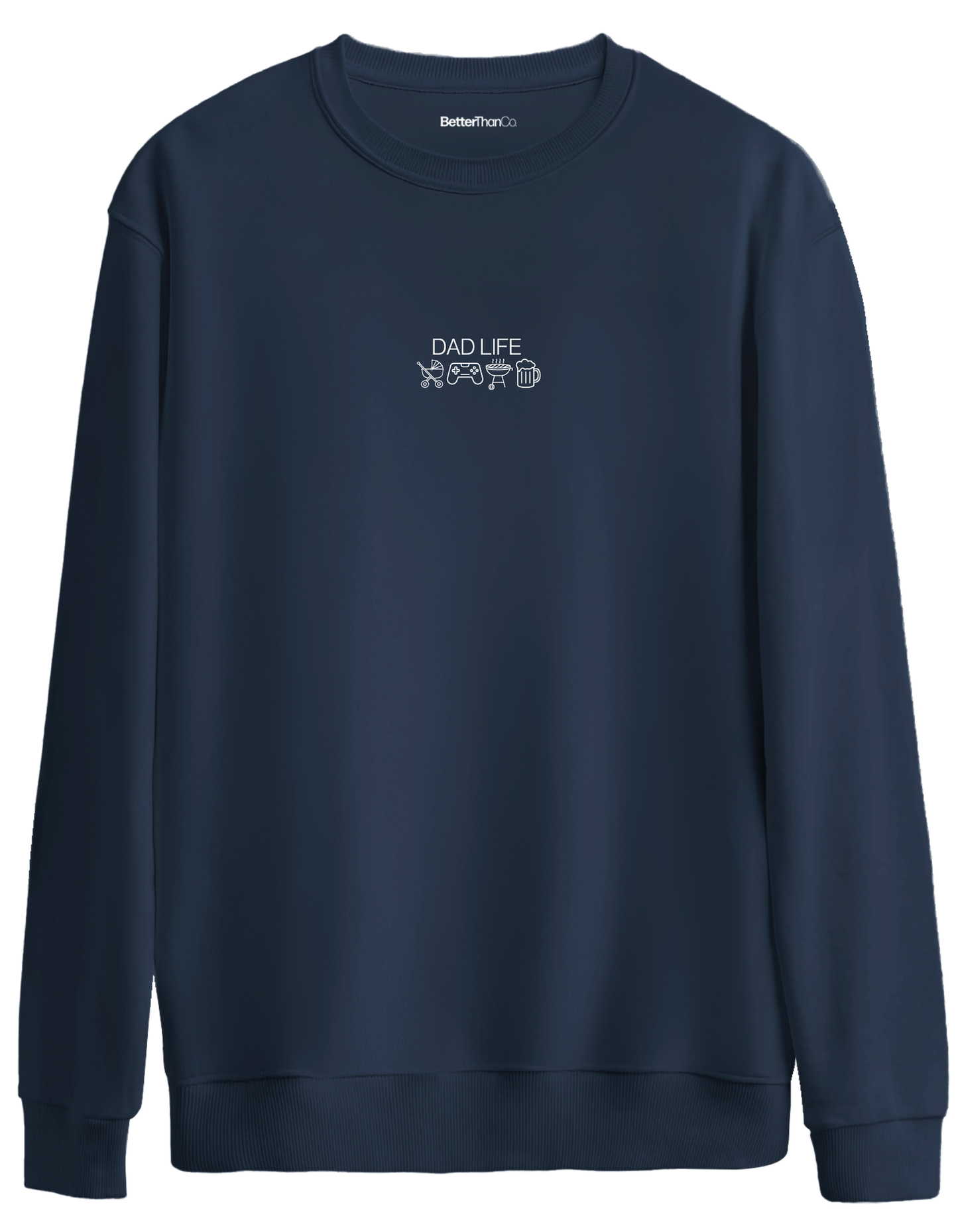 Dad Life Baskılı Bisiklet Yaka Oversize Sweatshirt