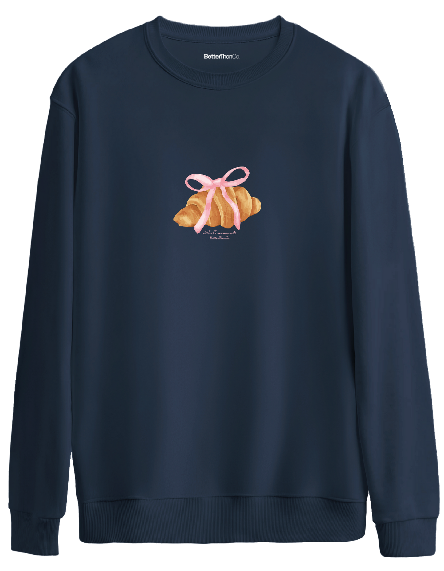 Kruvasan Baskılı Bisiklet Yaka Oversize Sweatshirt