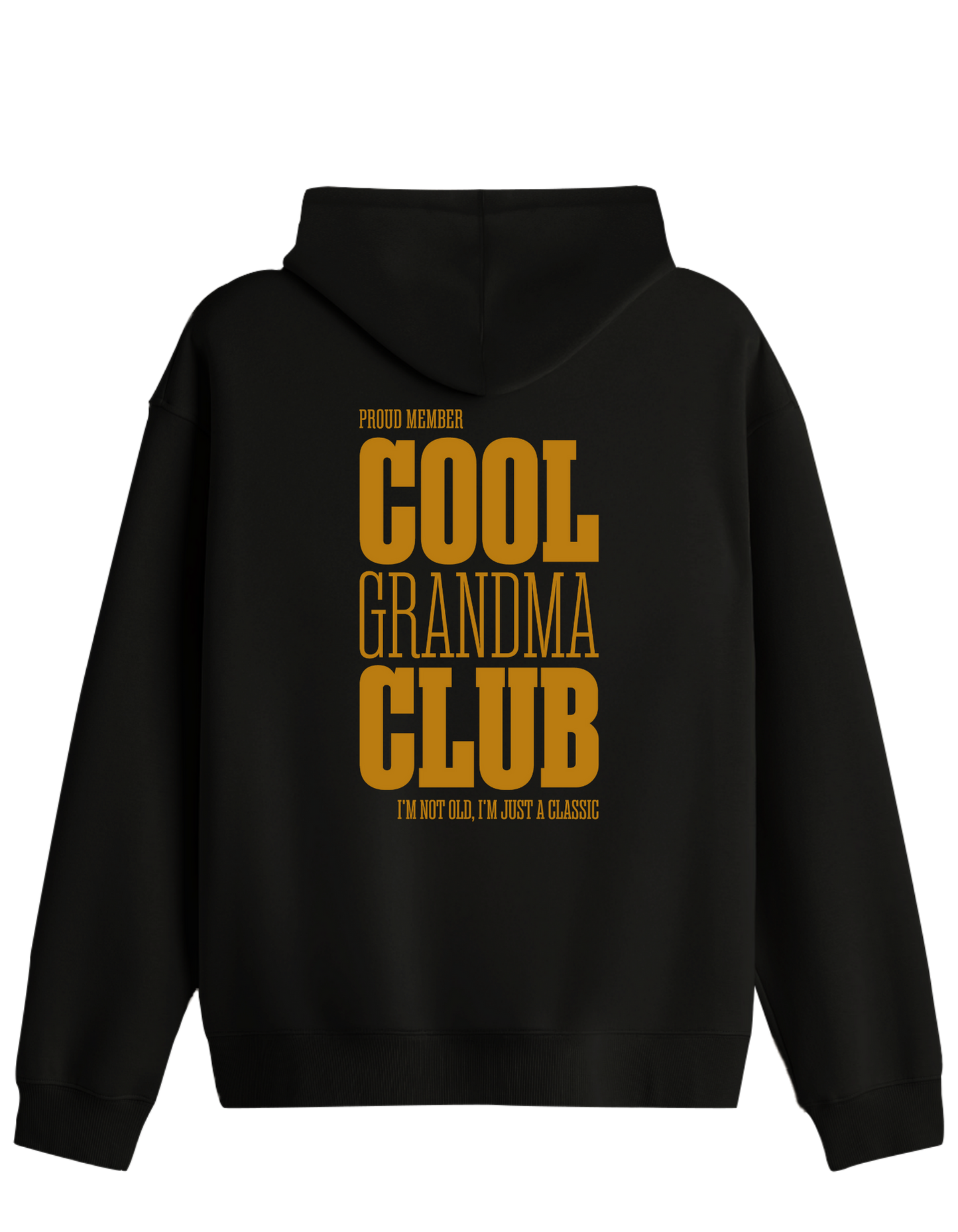 Cool Grandma Club Baskılı Unisex Kapüşonlu Yaka Hoodie