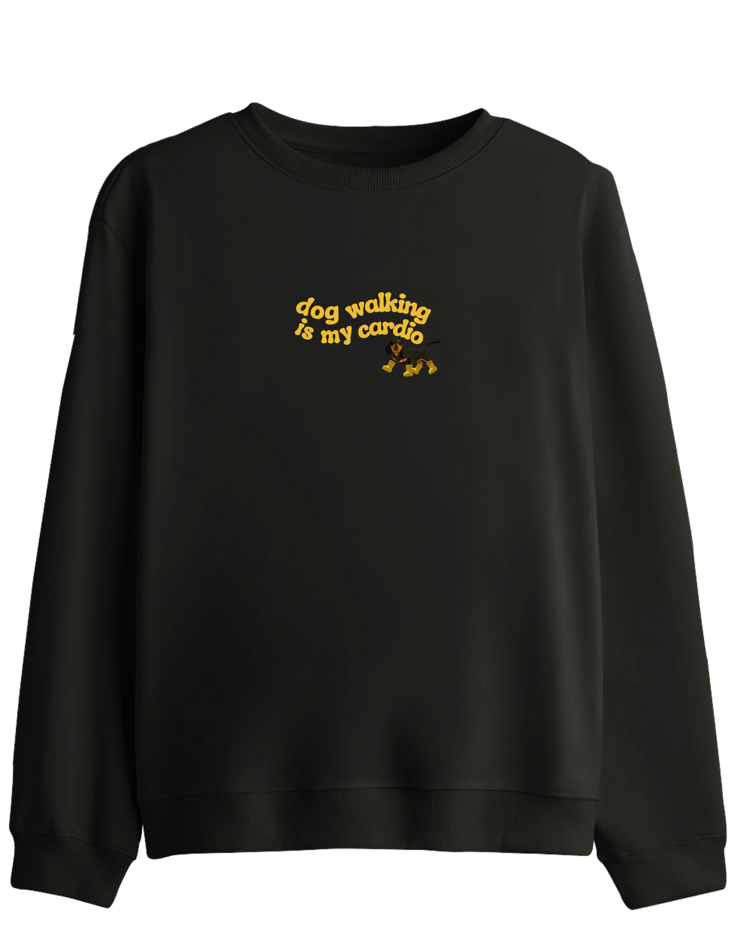 Dog Walking Baskılı Bisiklet Yaka Sweatshirt