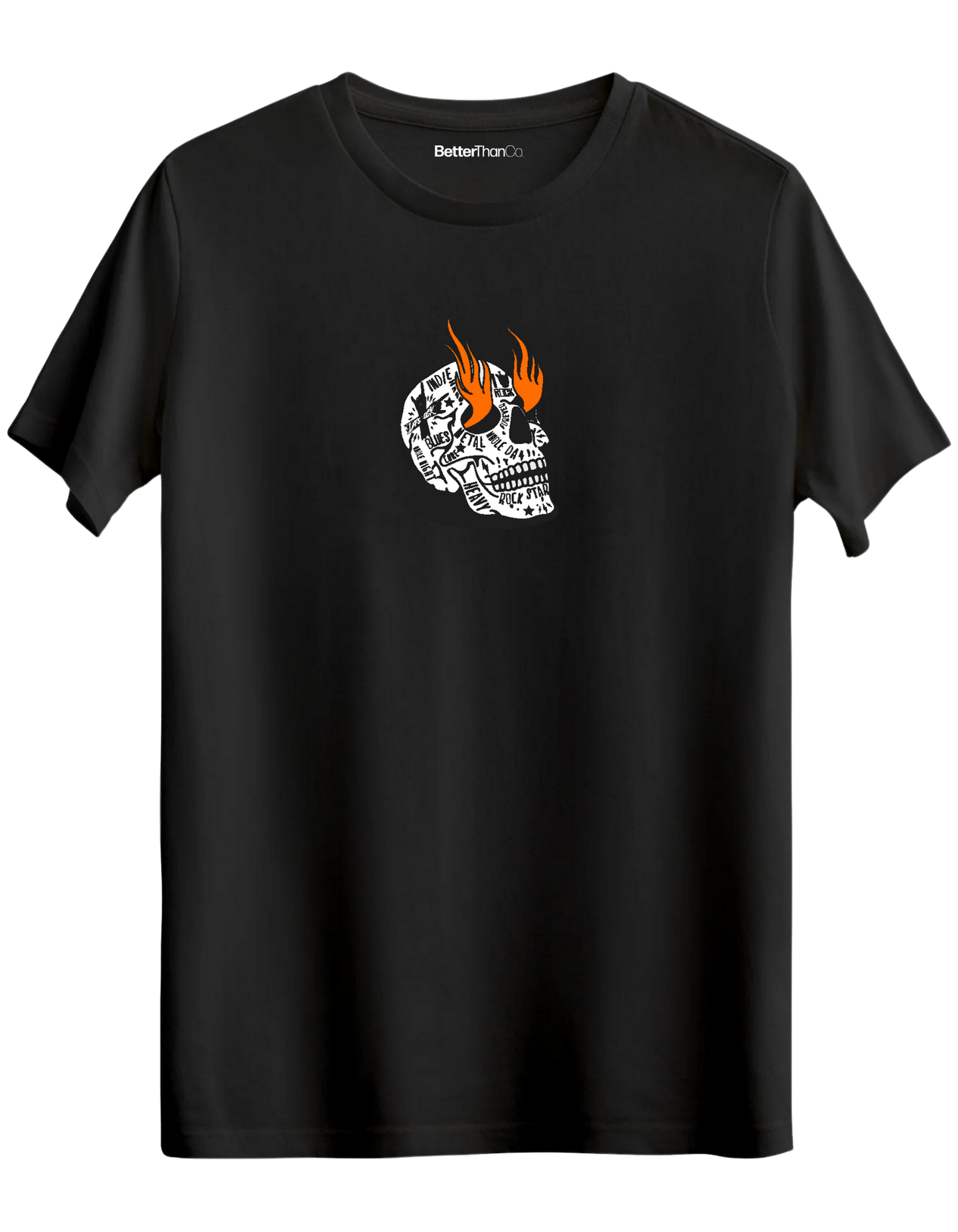 Rock Star Baskılı Bisiklet Yaka Regular T-shirt