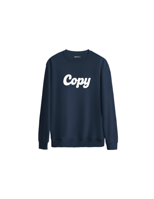 Copy Baskılı Oversize Bisiklet Yaka Çocuk Sweatshirt
