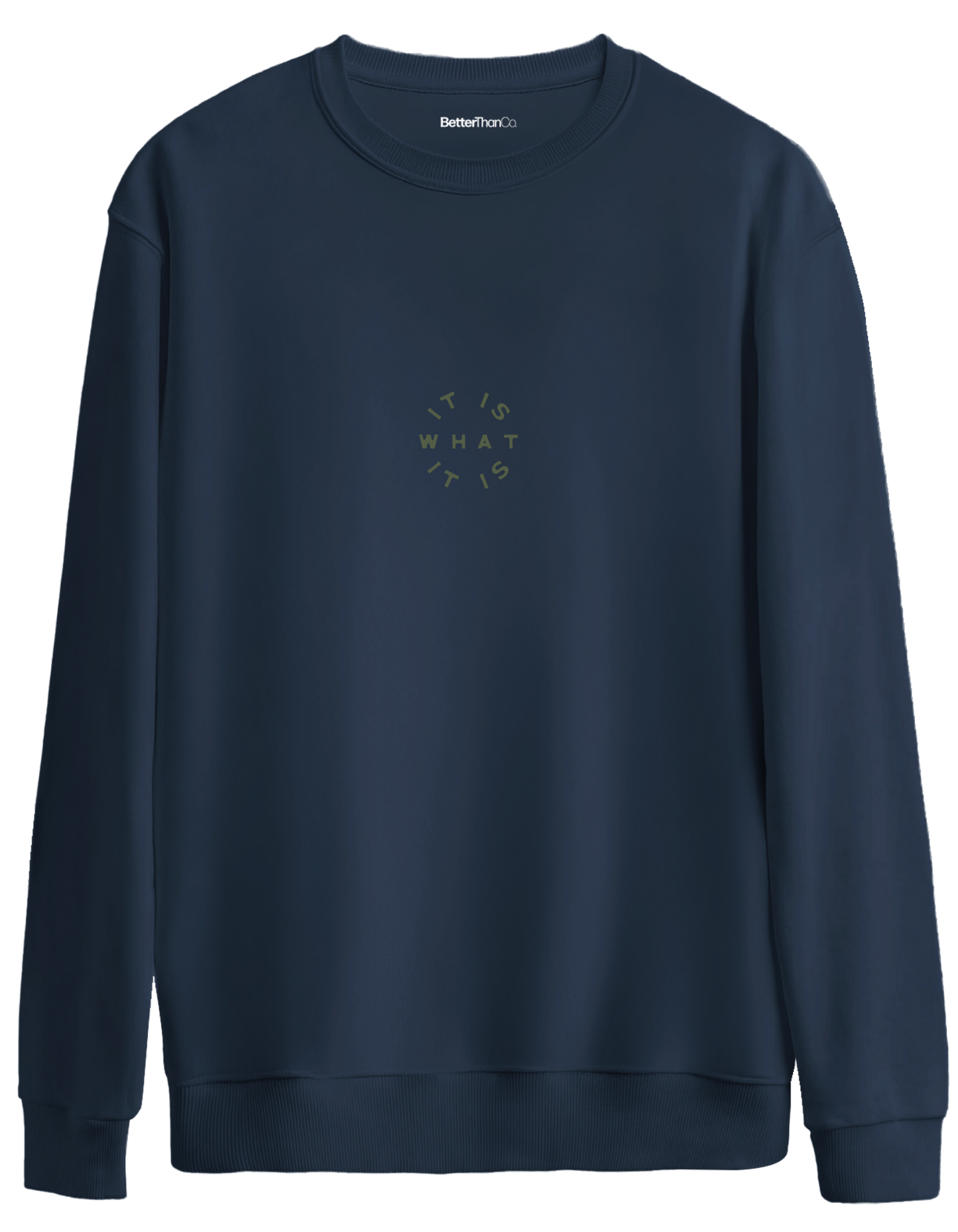 İt is What it İs Baskılı Bisiklet Yaka Oversize Sweatshirt