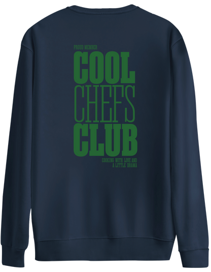 Cool Chefs Club Baskılı Bisiklet Yaka Oversize Sweatshirt