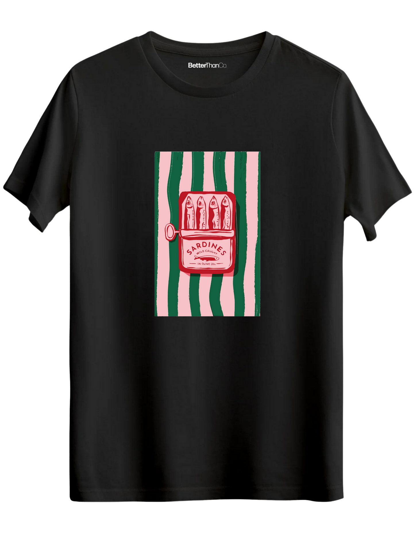 Sardines Baskılı Bisiklet Yaka Regular T-shirt