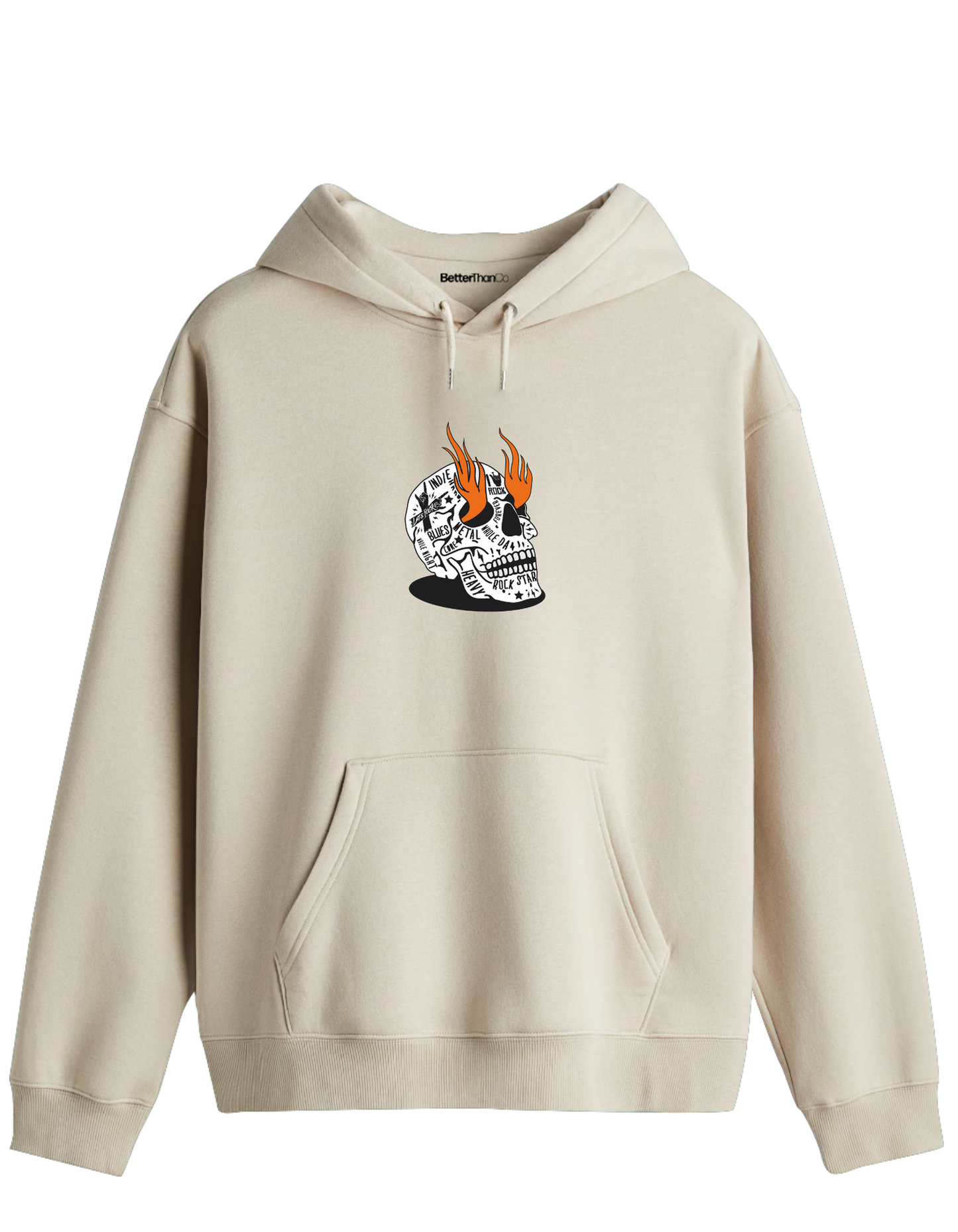 Rock Star Baskılı Unisex Kapüşonlu Yaka Hoodie