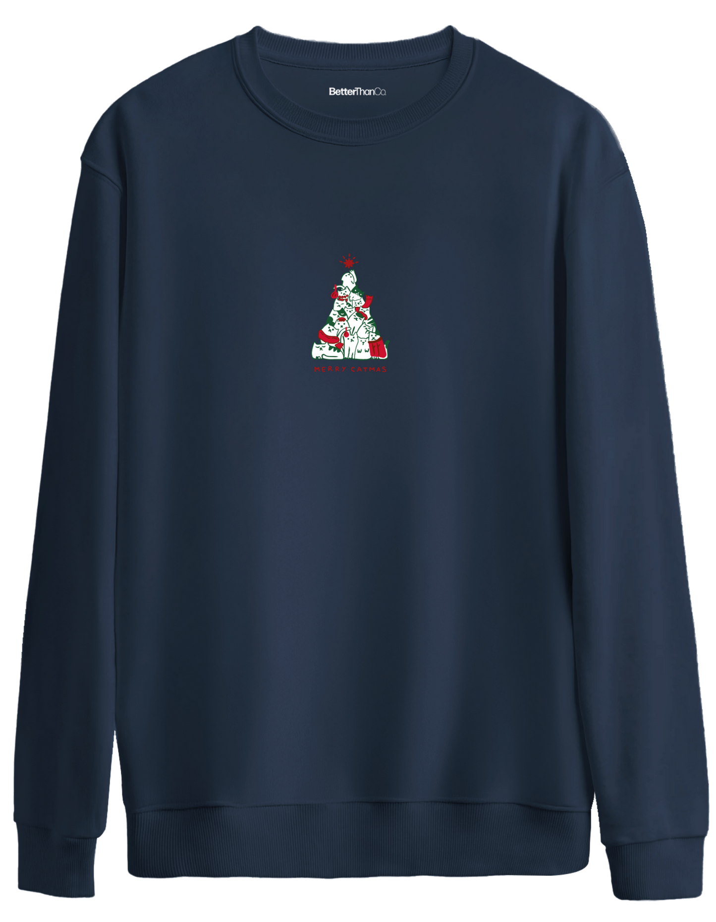 Catmas Baskılı Bisiklet Yaka Oversize Sweatshirt