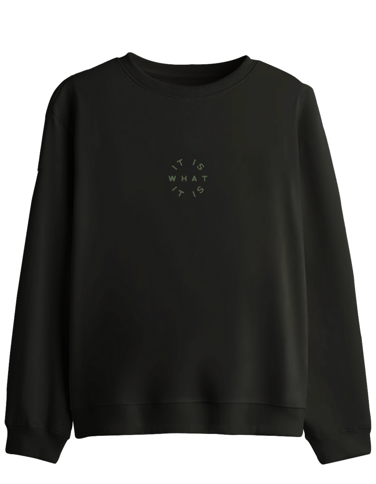 It is What it is Baskılı Bisiklet Yaka Sweatshirt