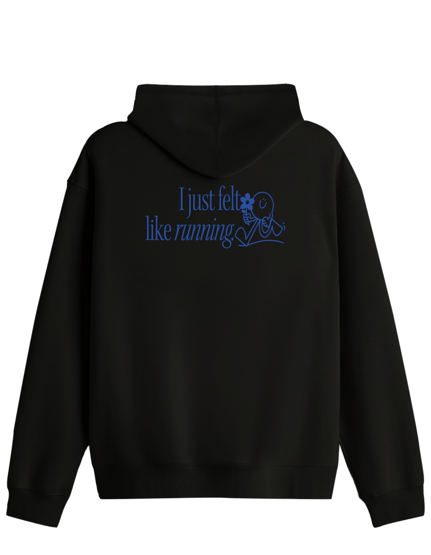 Running Baskılı Unisex Kapüşonlu Yaka Hoodie