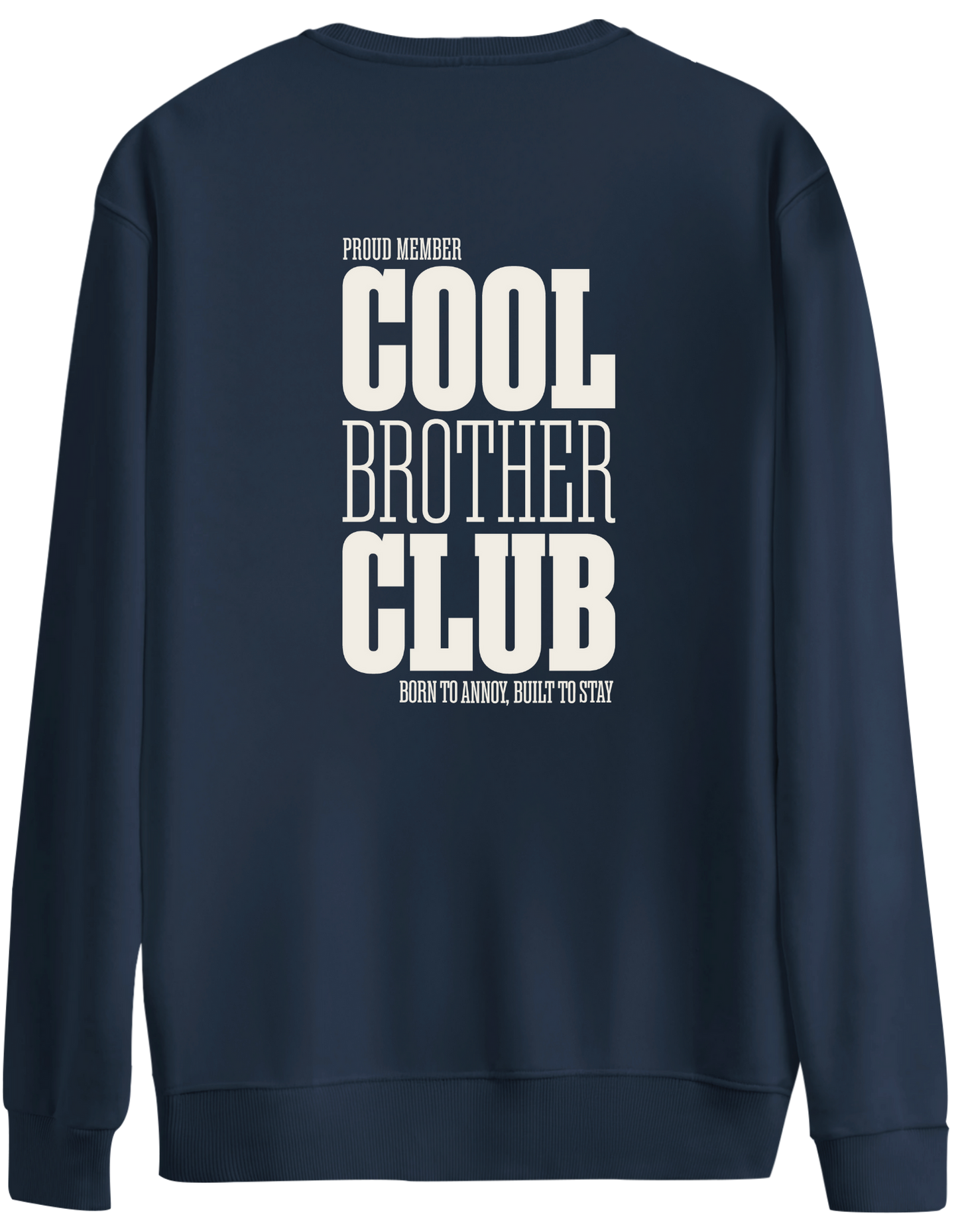 Cool Brother Club Baskılı Bisiklet Yaka Oversize Sweatshirt