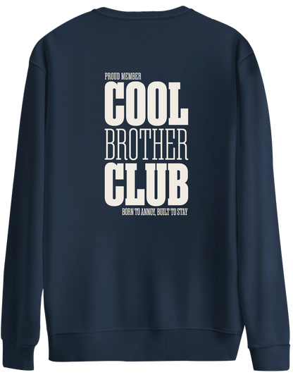 Cool Brother Club Baskılı Bisiklet Yaka Oversize Sweatshirt