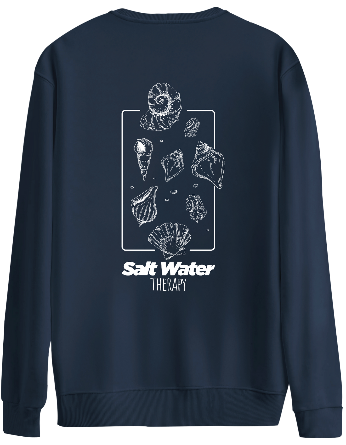 Salt Water Baskılı Bisiklet Yaka Oversize Sweatshirt