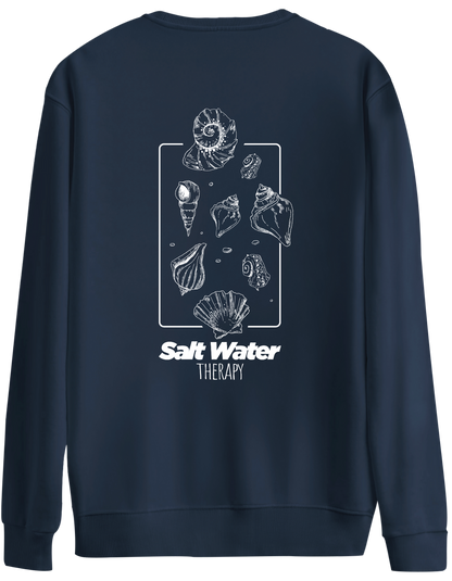 Salt Water Baskılı Bisiklet Yaka Oversize Sweatshirt