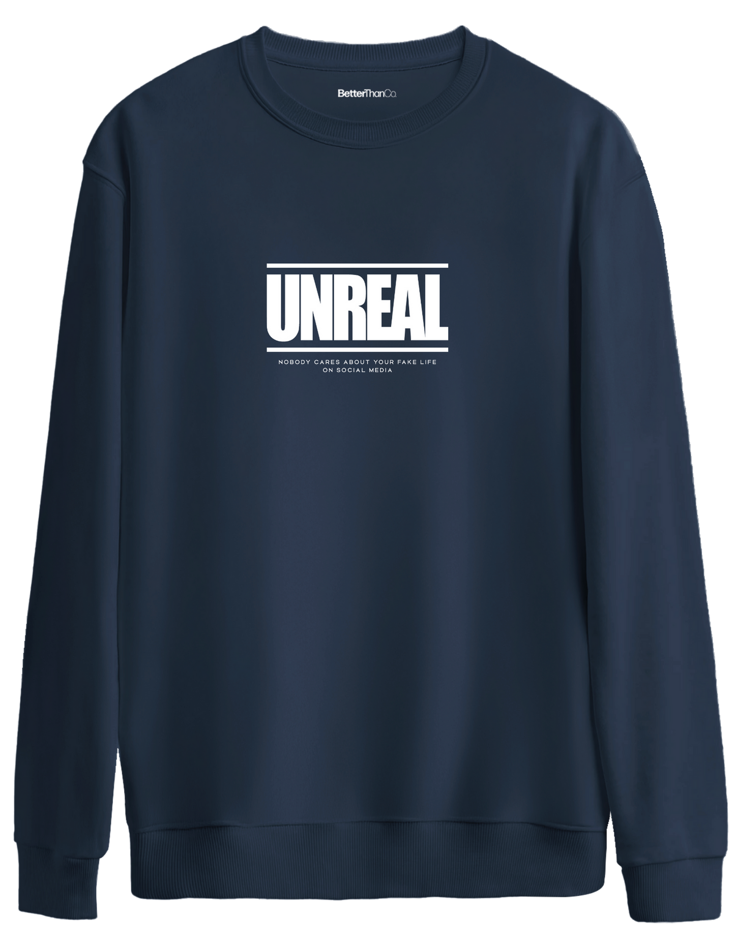 Unreal Baskılı Bisiklet Yaka Oversize Sweatshirt