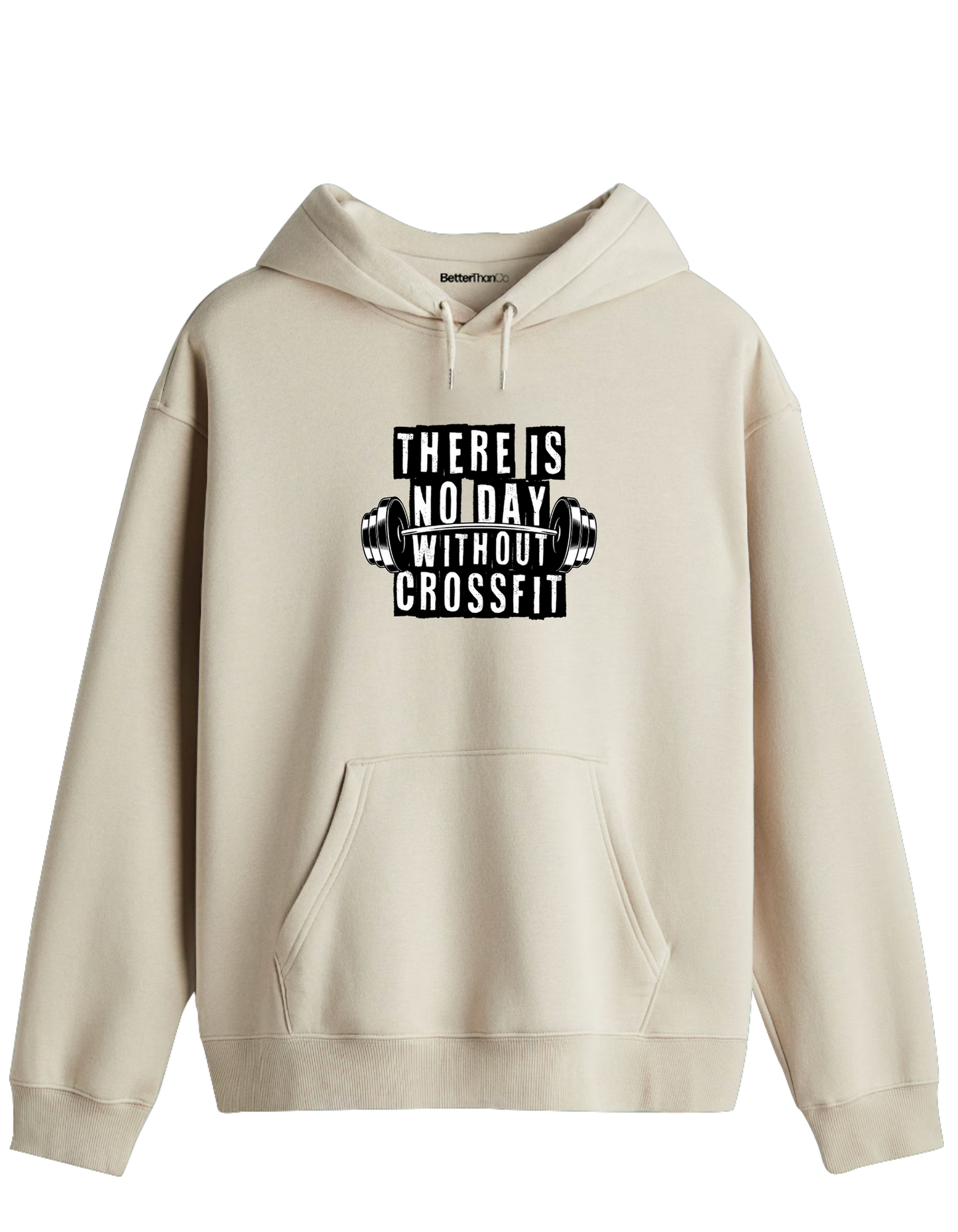Crossfit Baskılı Unisex Kapüşonlu Yaka Hoodie