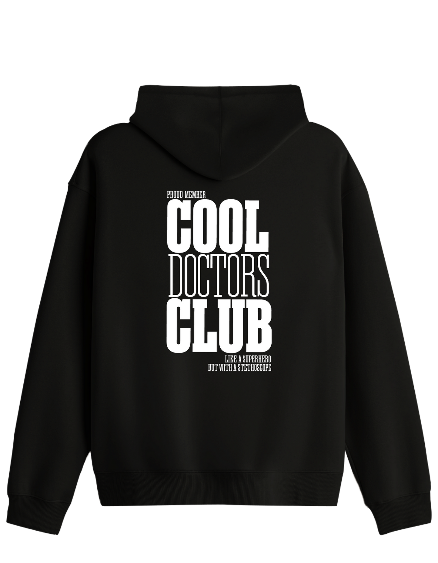 Cool Doctors Club Baskılı Unisex Kapüşonlu Yaka Hoodie