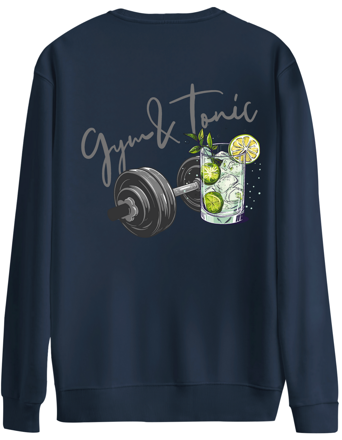Gym Tonic Baskılı Bisiklet Yaka Oversize Sweatshirt