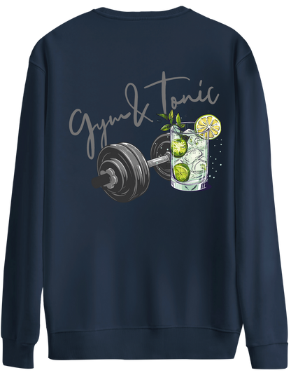Gym Tonic Baskılı Bisiklet Yaka Oversize Sweatshirt