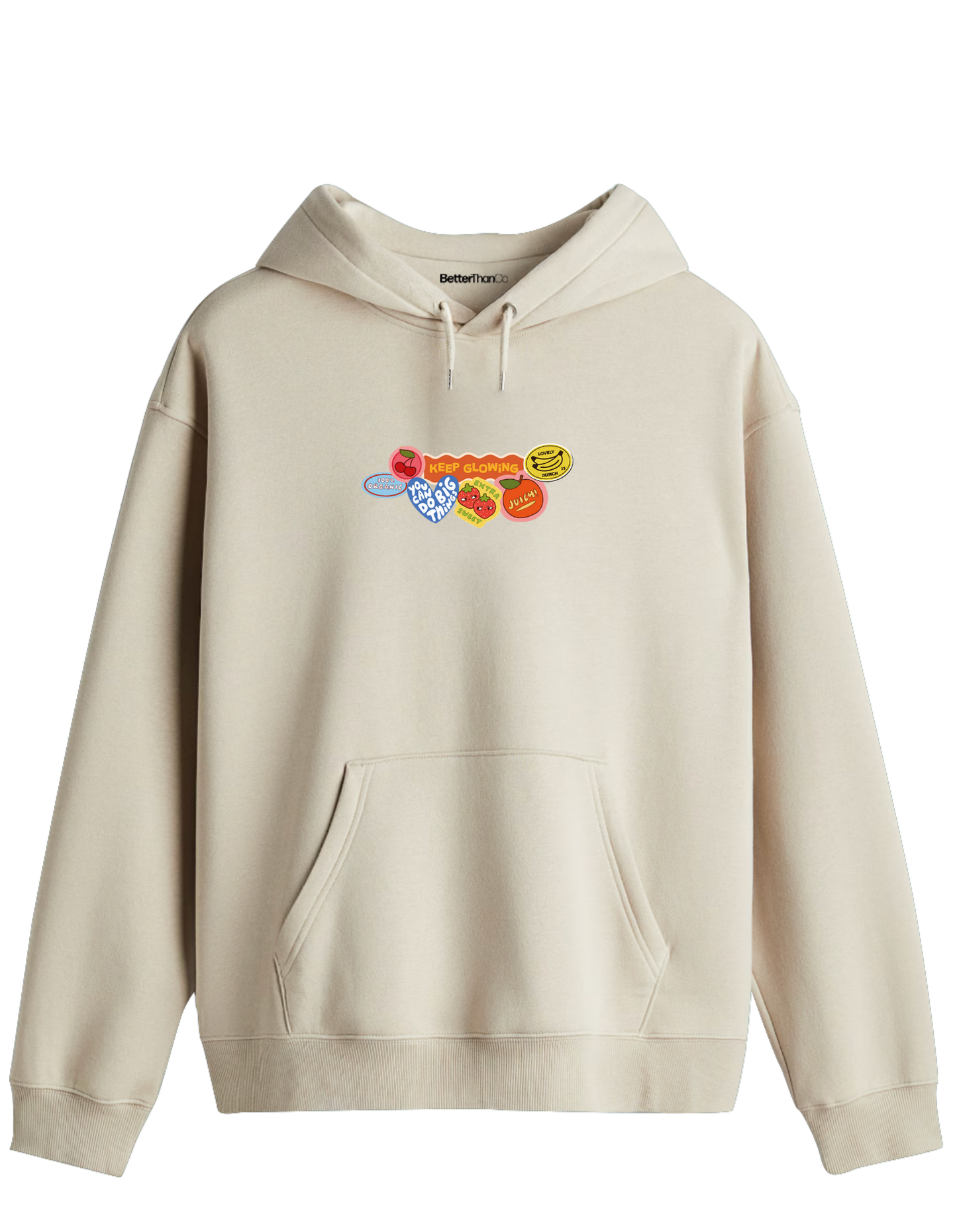 Fruits Baskılı Unisex Kapüşonlu Yaka Hoodie