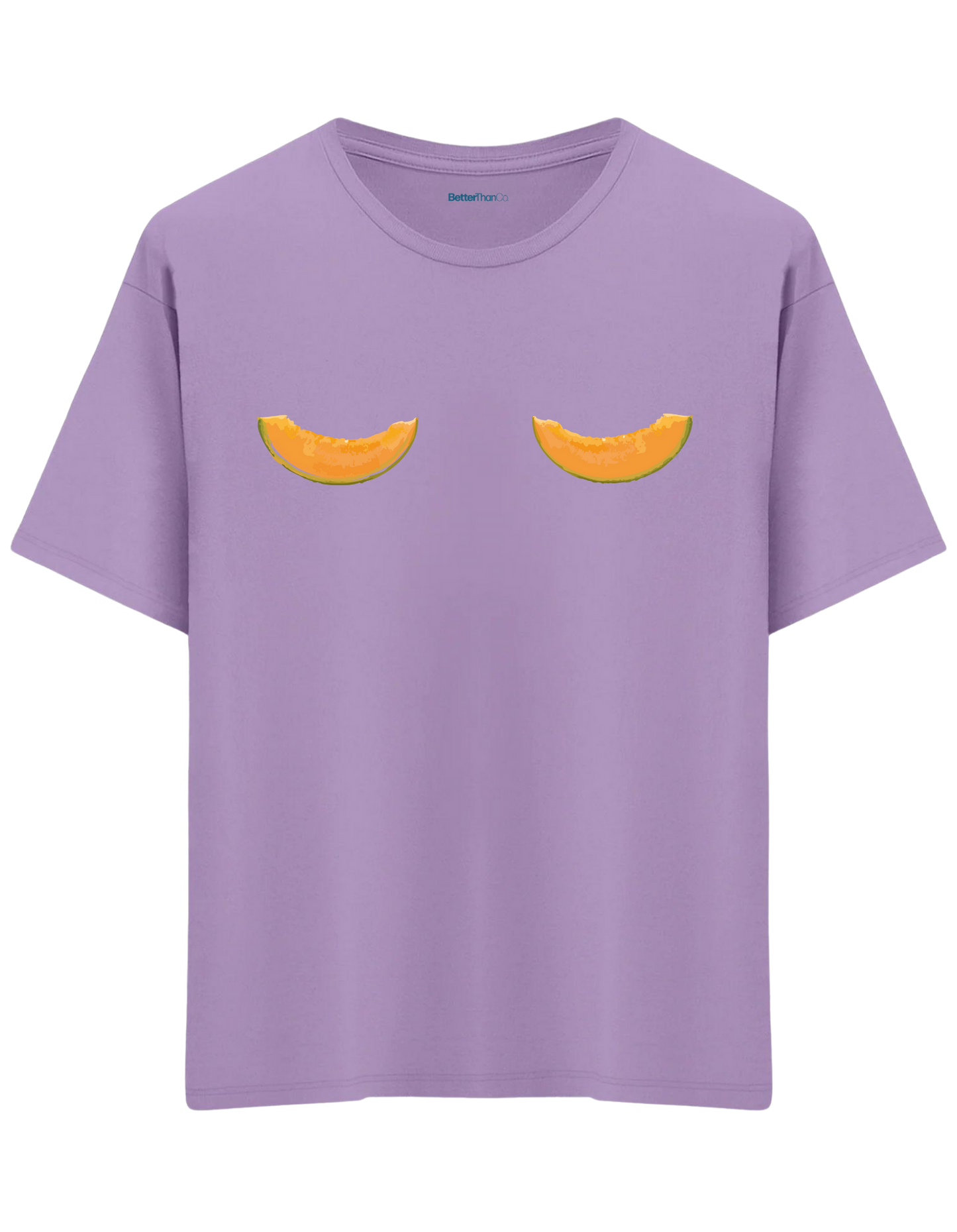 Melon Baskılı Bisiklet Yaka Oversize T-shirt