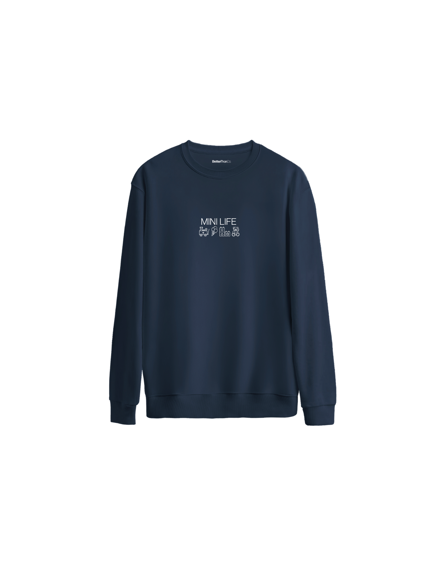 Mini Life Baskılı Oversize Bisiklet Yaka Çocuk Sweatshirt