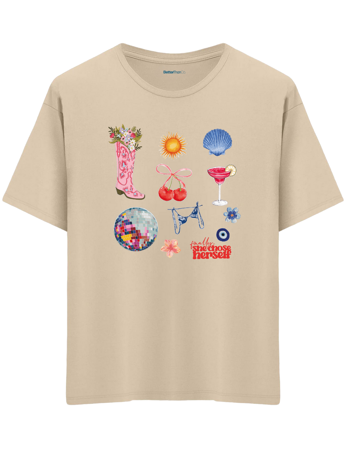 Self Love Baskılı Bisiklet Yaka Oversize T-shirt