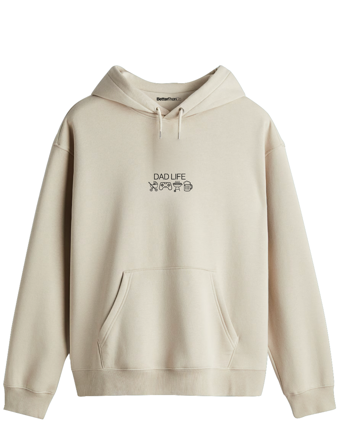 Dad Life Baskılı Unisex Kapüşonlu Yaka Hoodie