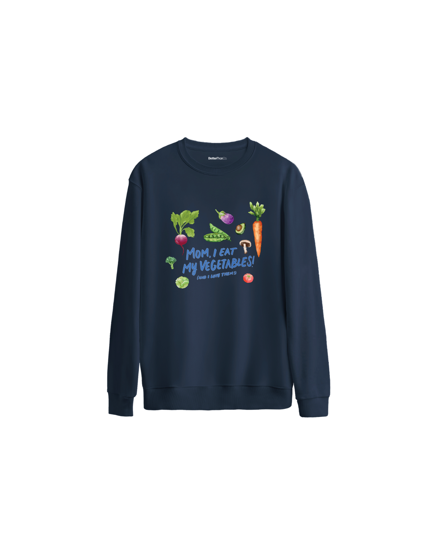 Veggies Baskılı Oversize Bisiklet Yaka Çocuk Sweatshirt