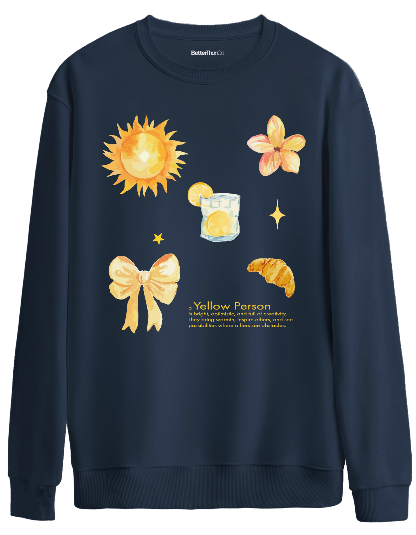 Yellow Person Baskılı Bisiklet Yaka Oversize Sweatshirt