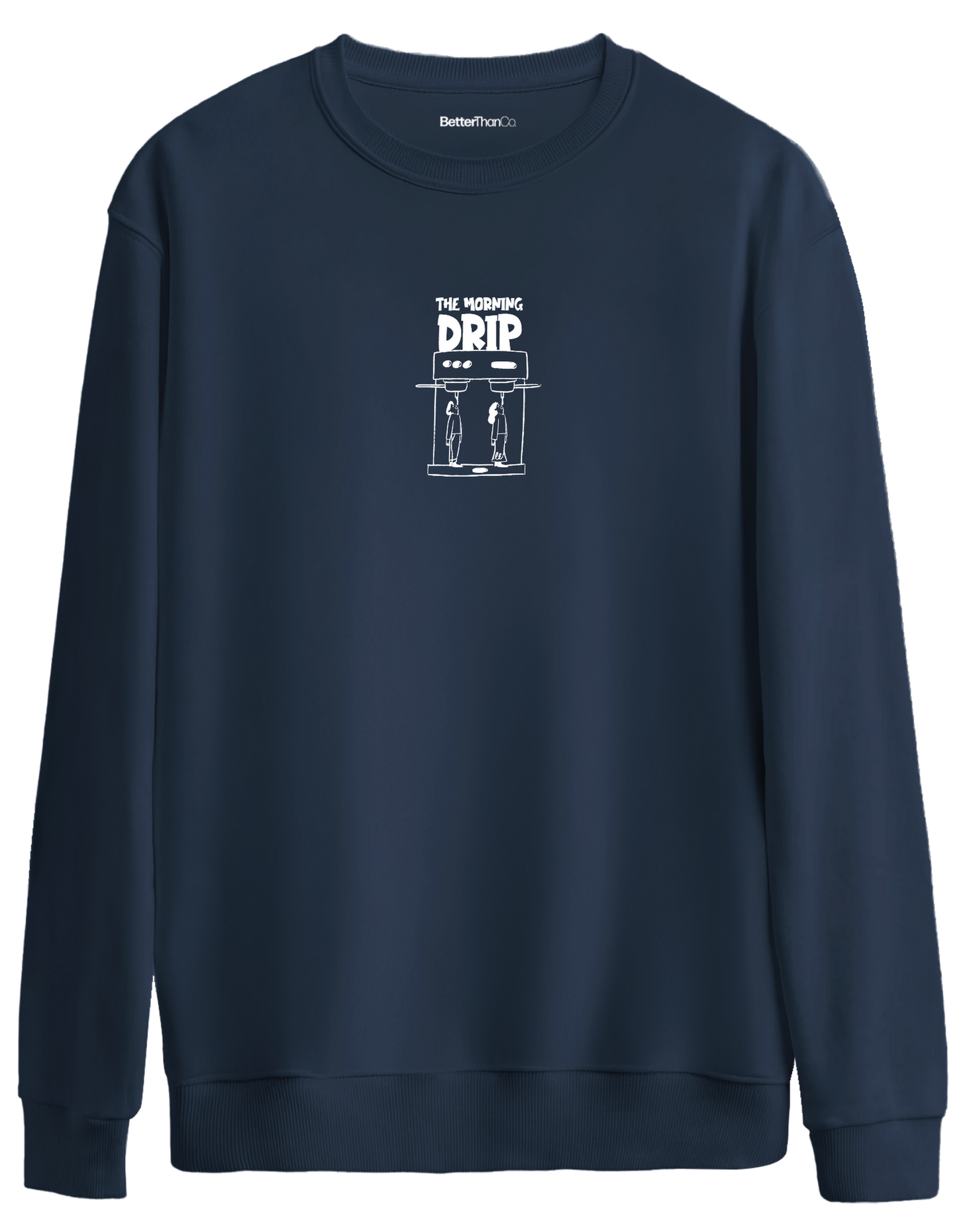 Morning Drip Baskılı Bisiklet Yaka Oversize Sweatshirt