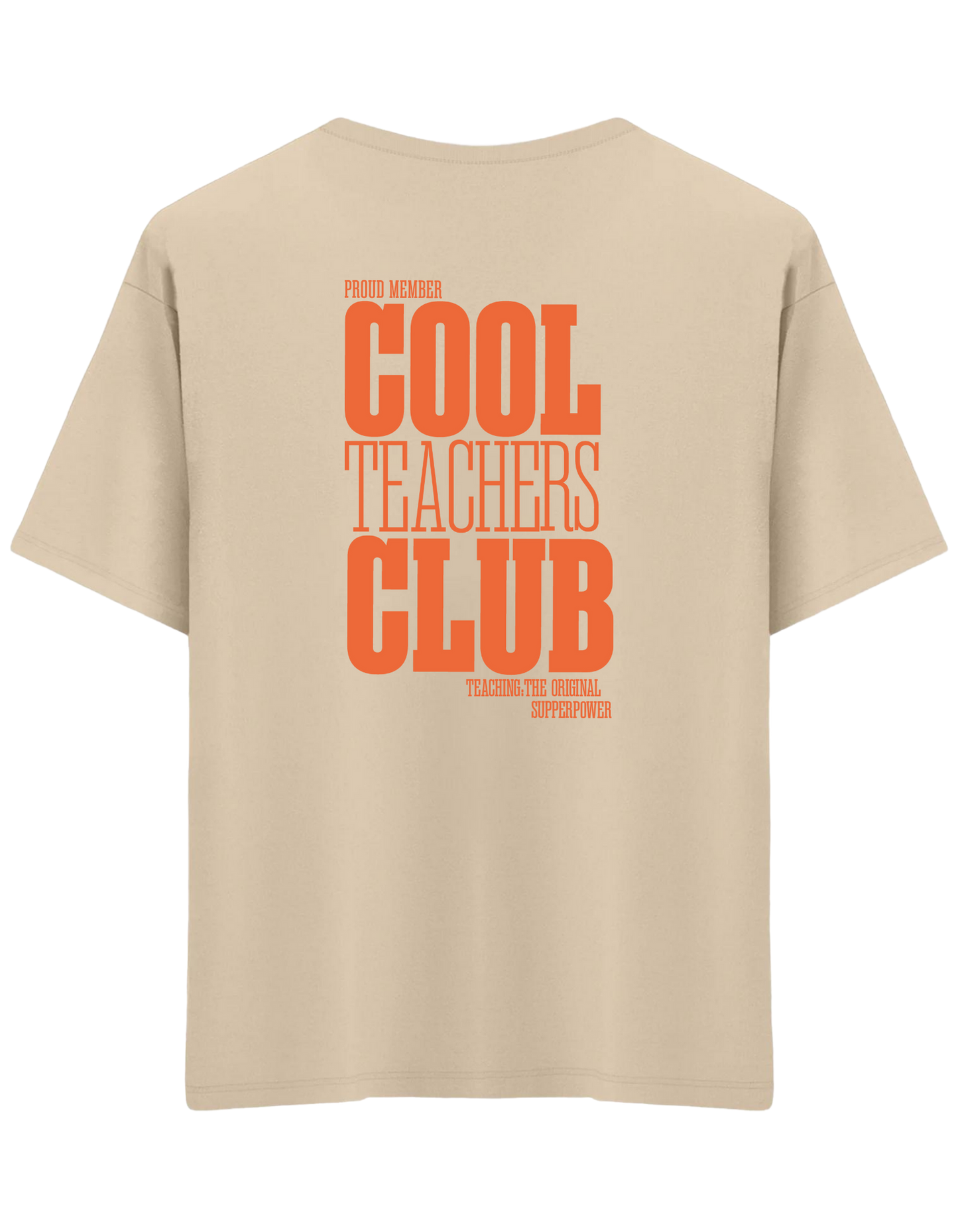 Cool Teachers Club Baskılı Bisiklet Yaka Oversize T-shirt