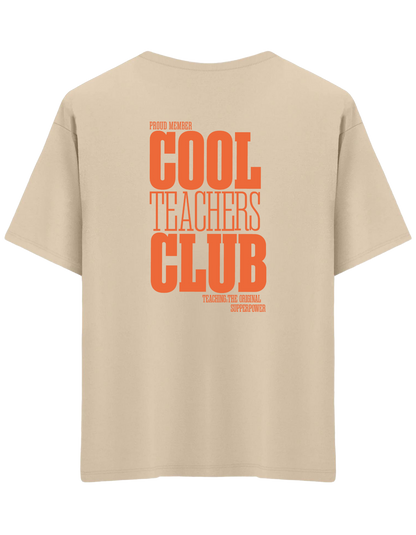 Cool Teachers Club Baskılı Bisiklet Yaka Oversize T-shirt