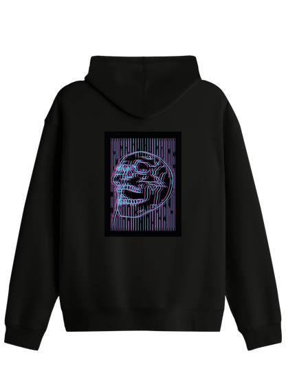 Neon Baskılı Unisex Kapüşonlu Yaka Hoodie