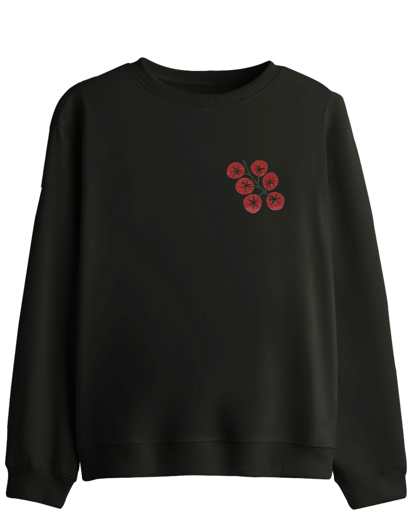 Tomatoes Baskılı Bisiklet Yaka Sweatshirt