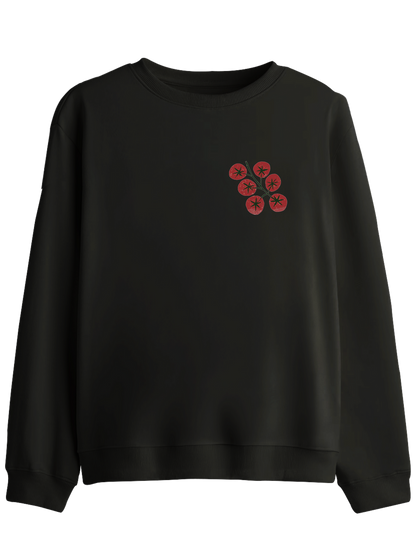 Tomatoes Baskılı Bisiklet Yaka Sweatshirt