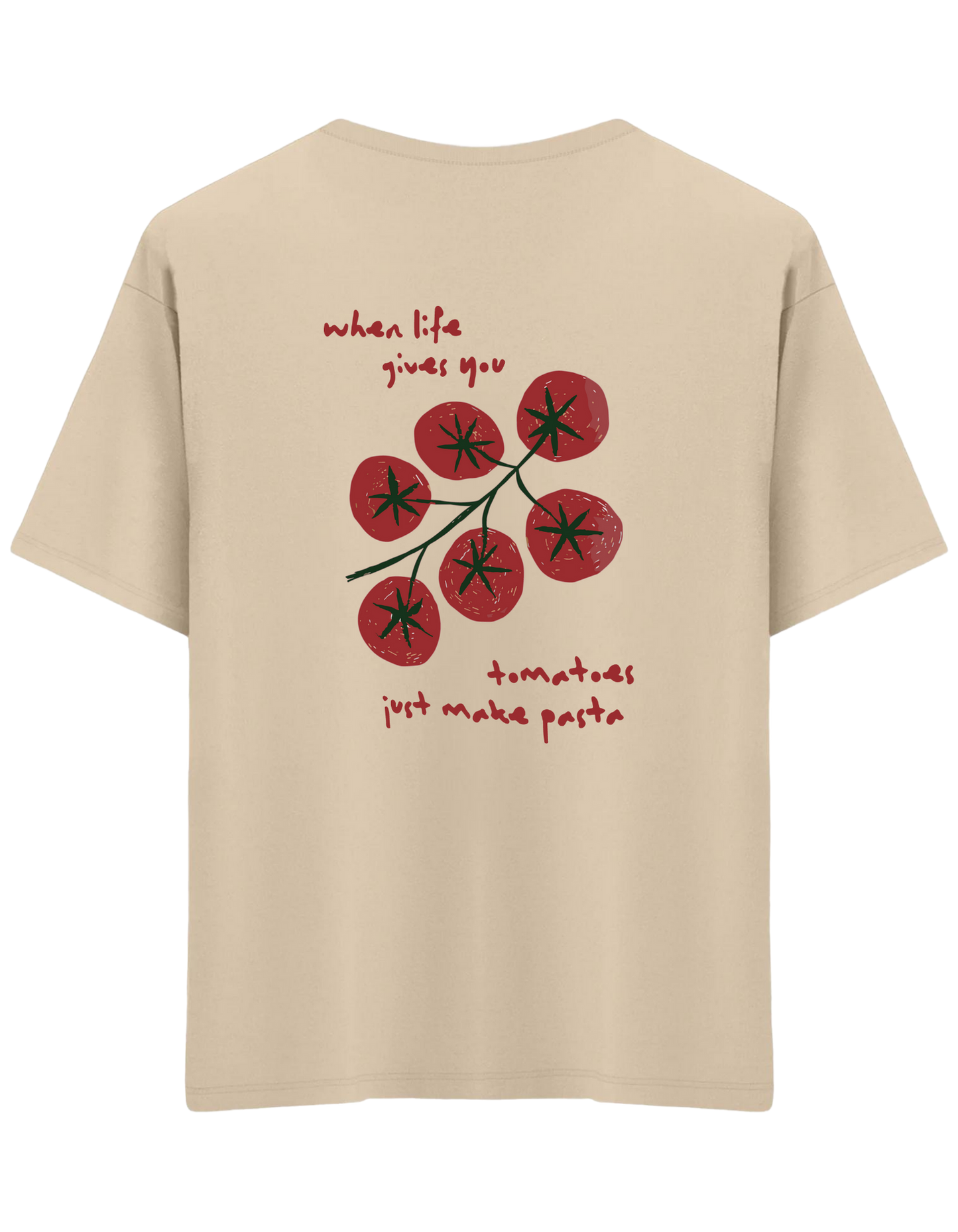 Tomatoes Baskılı Bisiklet Yaka Oversize T-shirt