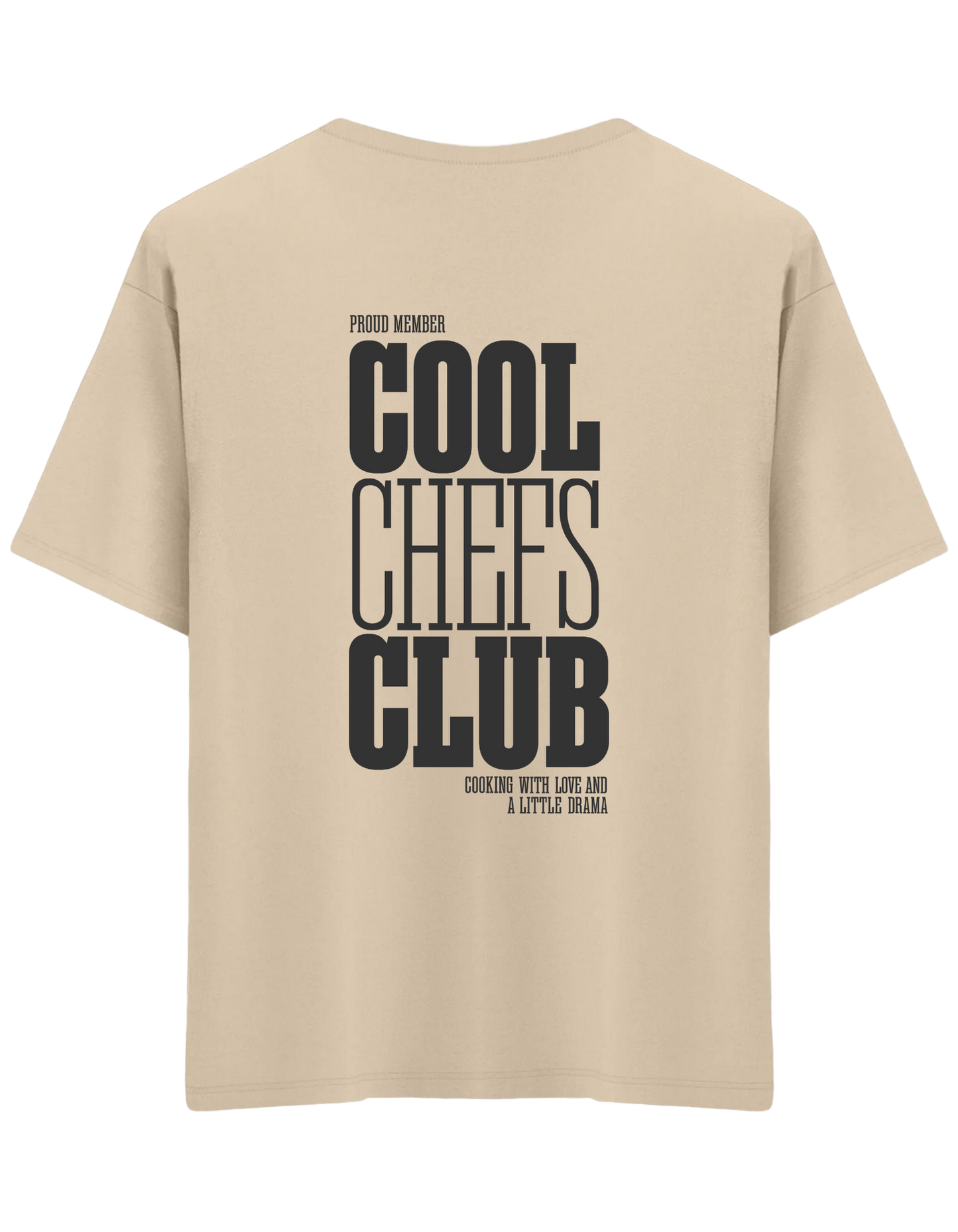 Cool Chefs Club Baskılı Bisiklet Yaka Oversize T-shirt