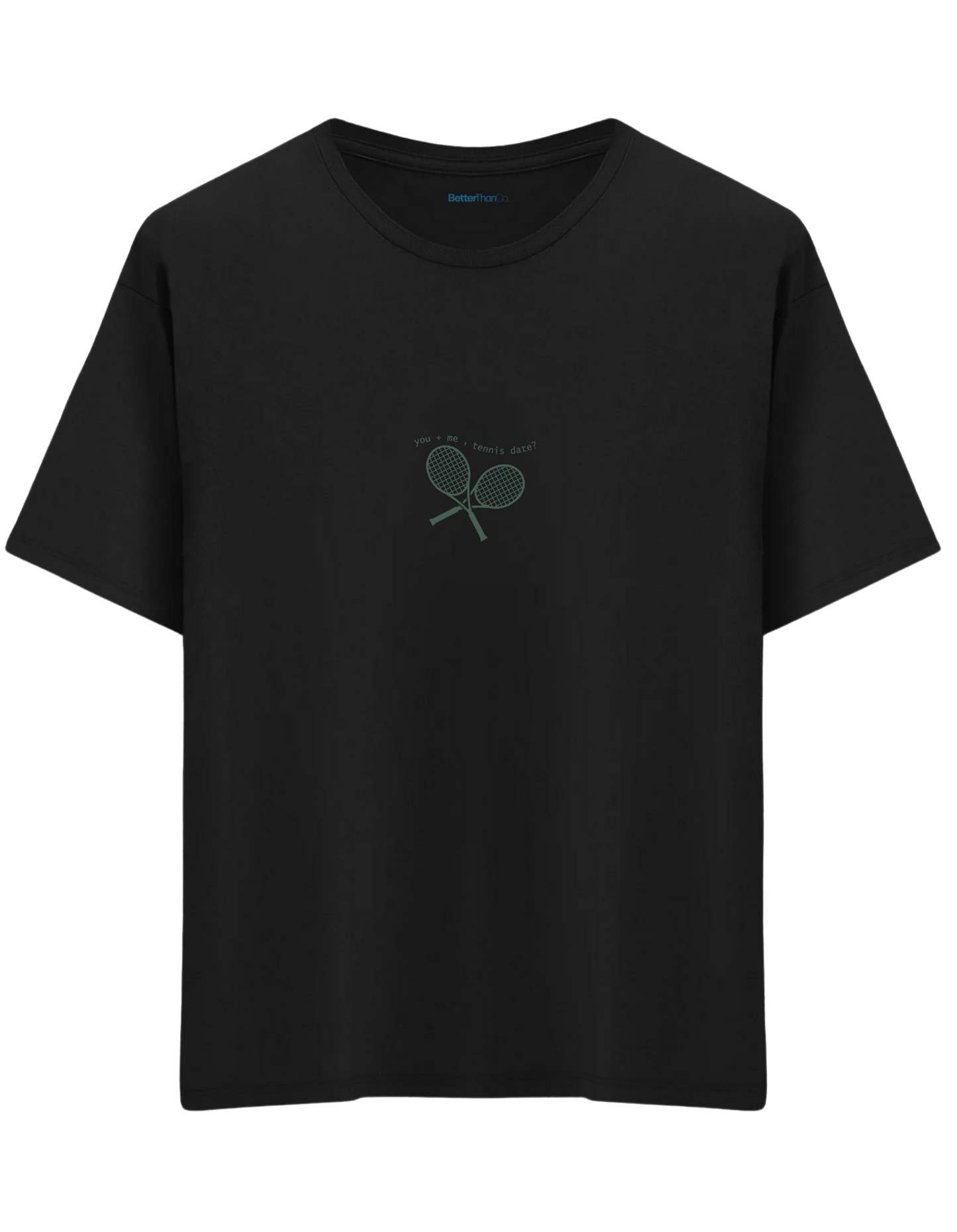 Tennis Date Baskılı Bisiklet Yaka Oversize T-shirt
