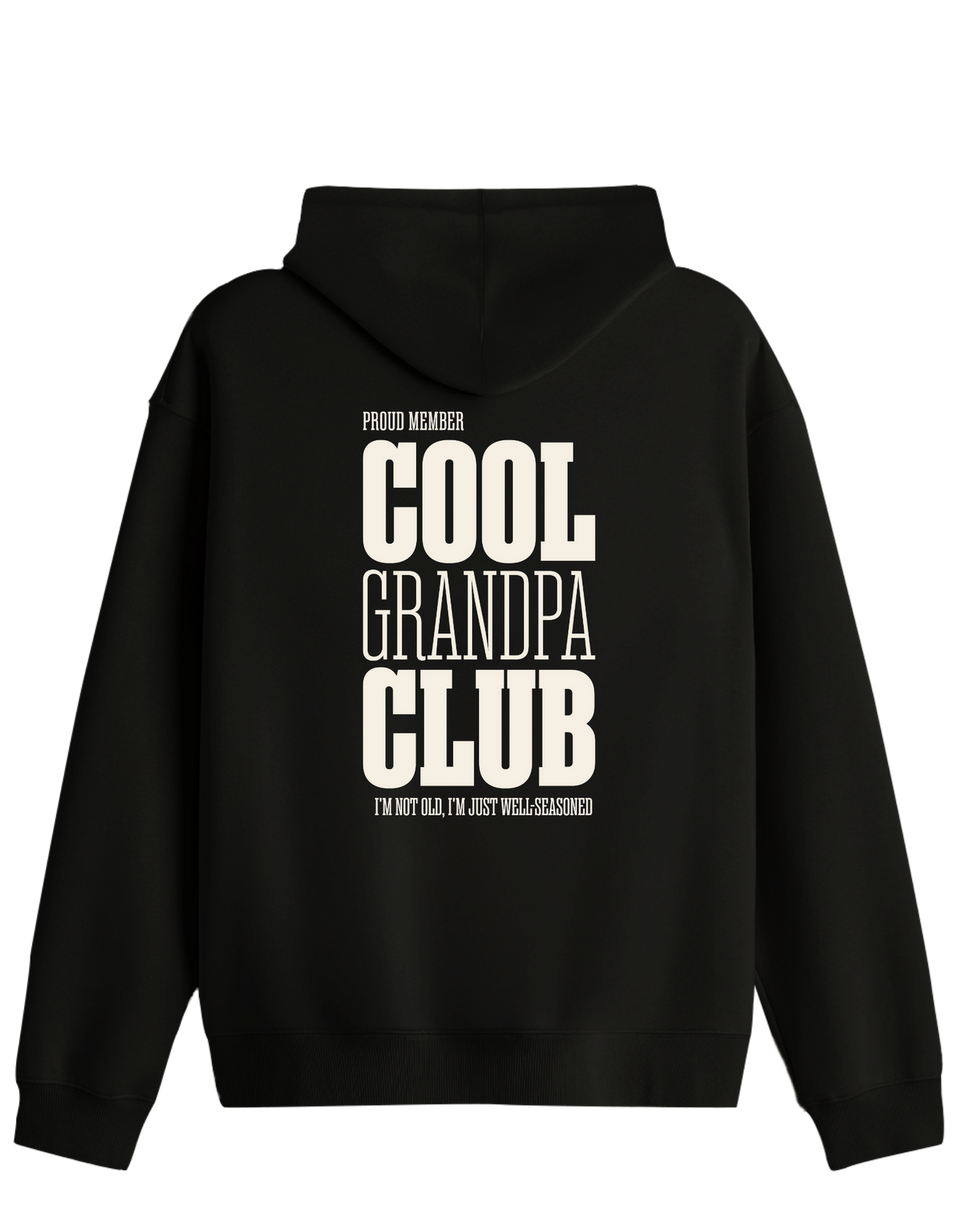 Cool Grandpa Club Baskılı Unisex Kapüşonlu Yaka Hoodie
