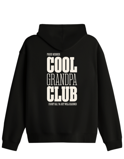 Cool Grandpa Club Baskılı Unisex Kapüşonlu Yaka Hoodie