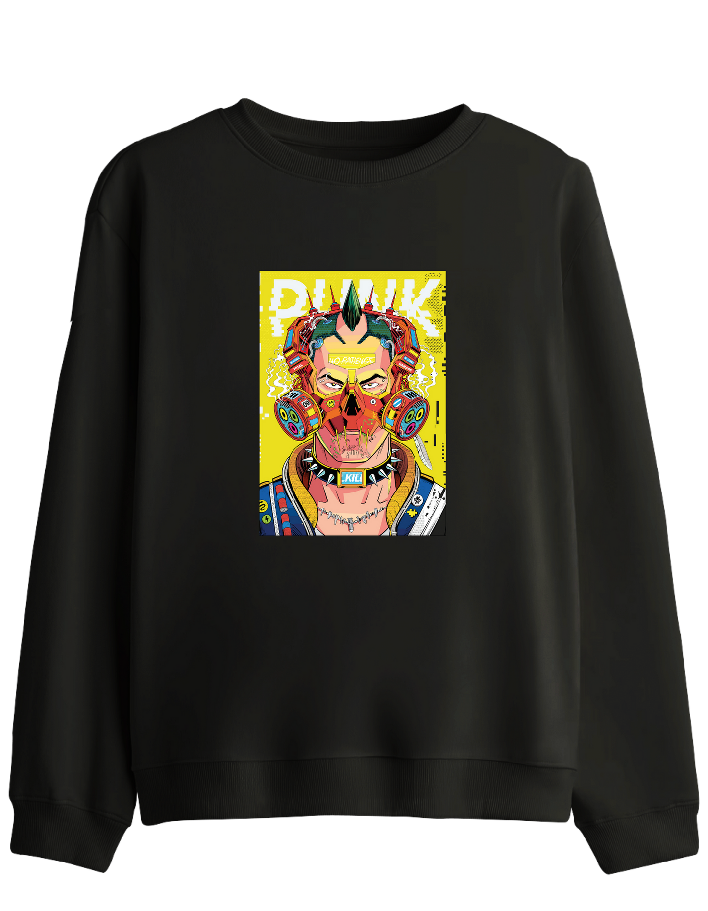 No Patience Baskılı Bisiklet Yaka Sweatshirt