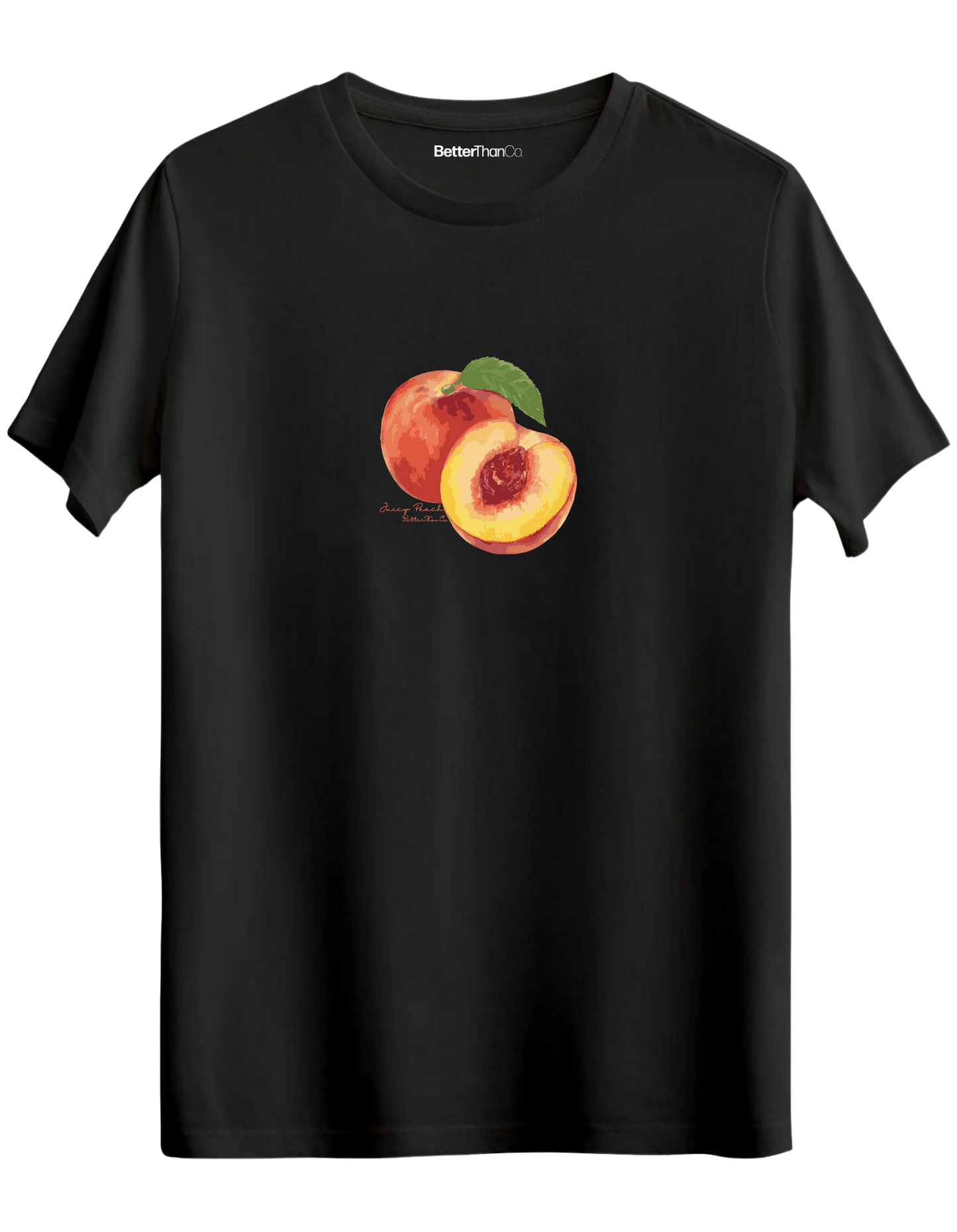 Peach Baskılı Bisiklet Yaka Regular T-shirt