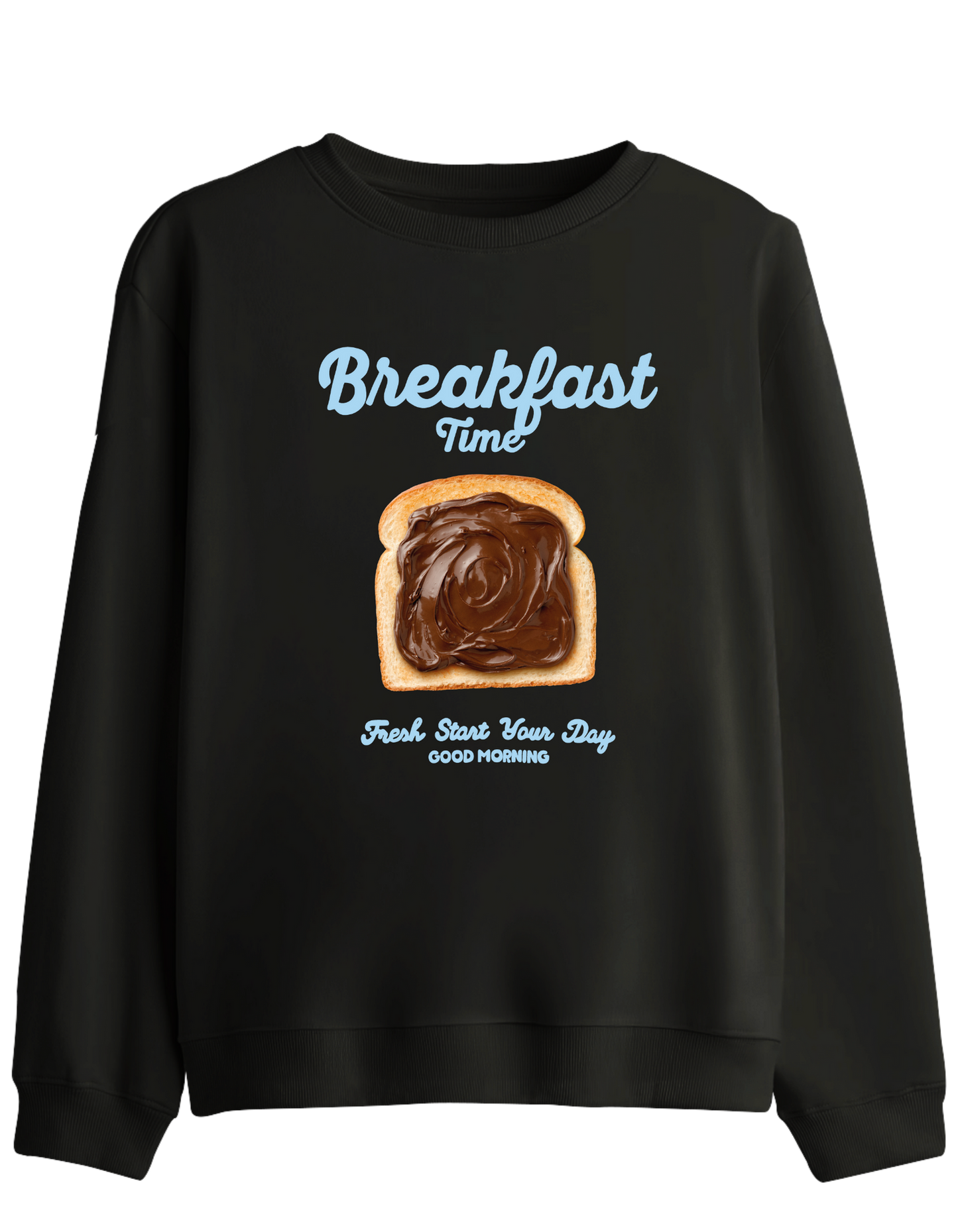 Breakfast Time Baskılı Bisiklet Yaka Sweatshirt