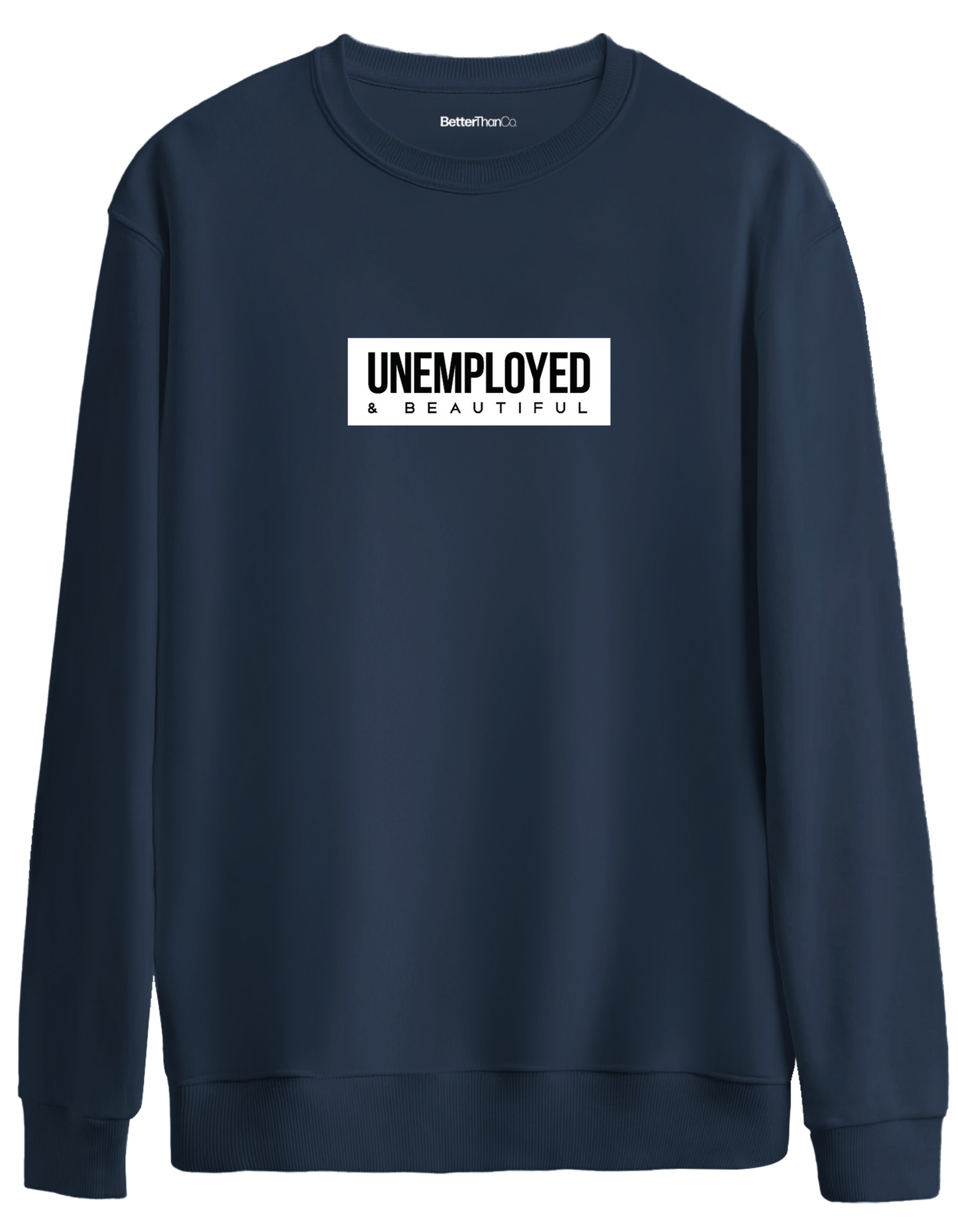 Unemployed Baskılı Bisiklet Yaka Oversize Sweatshirt